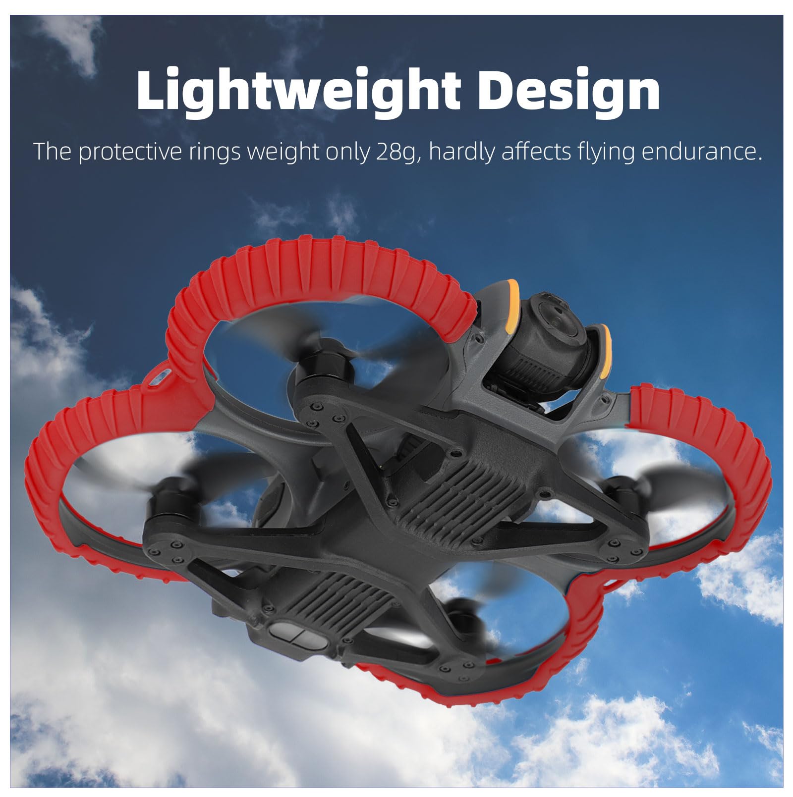 DJI Avata 2 TPU Propeller Guard Anelli di Protezione Paraurti Posteriore Nero Set