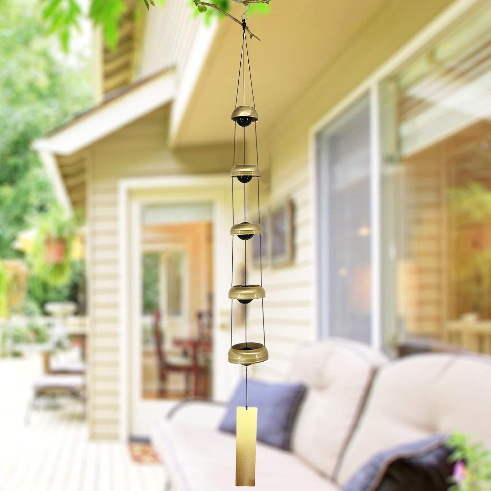 Campanelli a per esterni | Decorazione per la casa da 36 pollici con 5 campane Dimensioni della confezione: circa 21,5 x 9 x 5,5 cm. - Wind Catcher - per giardino, patio, , cortile, casa