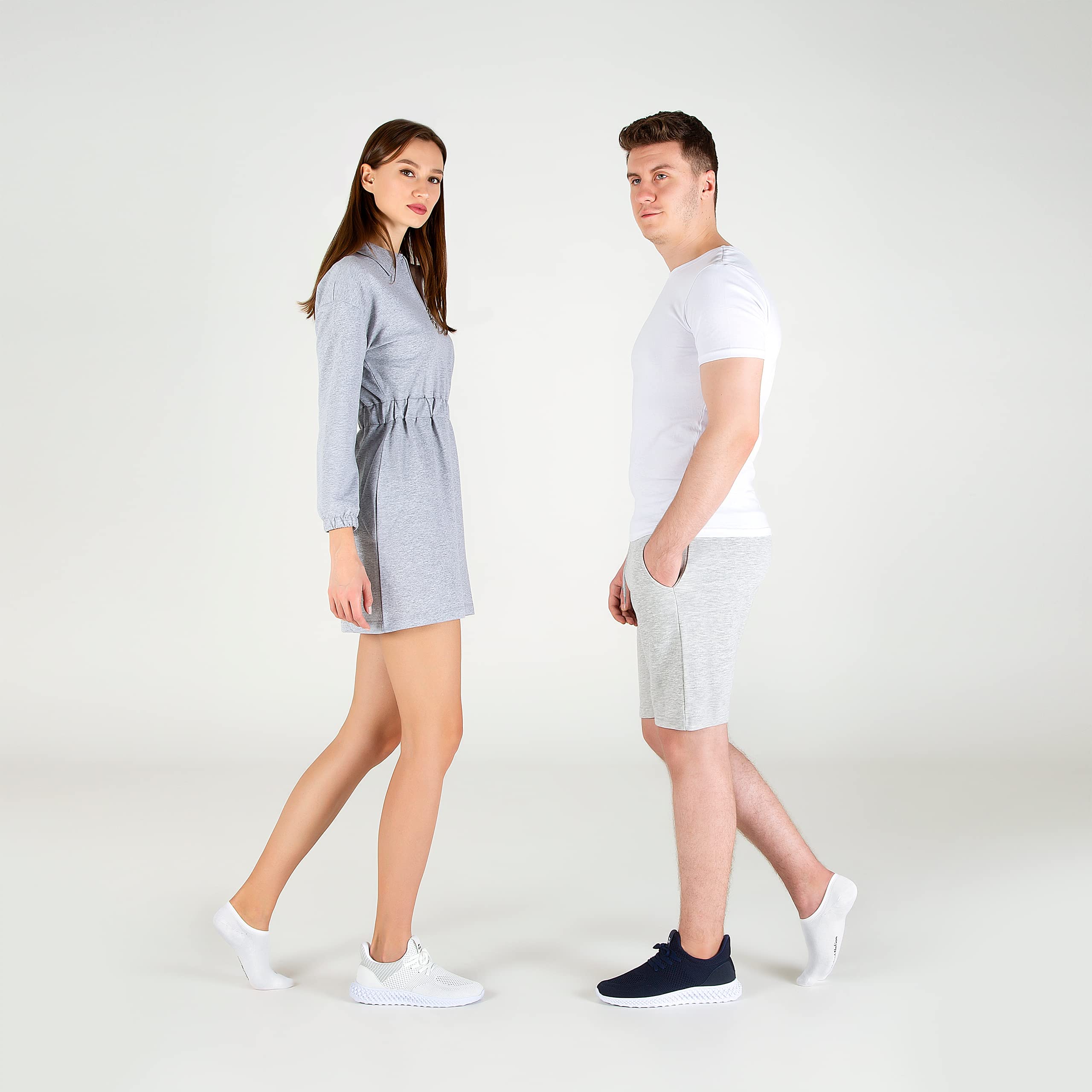 Calcetines invisibles de bambú, diseño antideslizante sin silicona, 6 pares, súper suaves y transpirables, calcetines invisibles para mujeres y hombres, talla 4-7 (M) / 8-11 (L)
