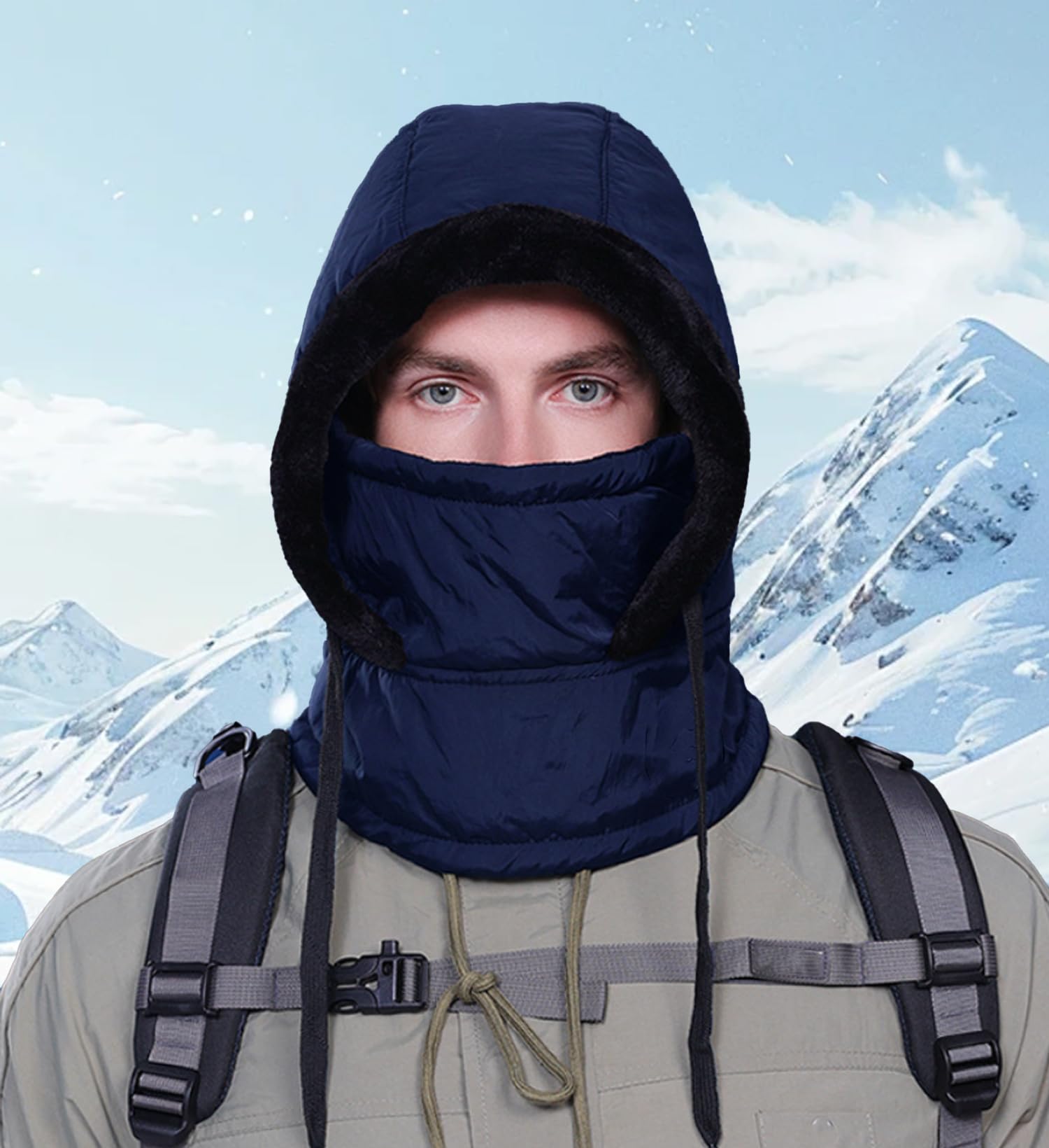 Gorro de Esquí Bufanda con Capucha Sombrero con Capucha Forro Polar Mujer 2 en 1 Cálido Balaclava Invierno