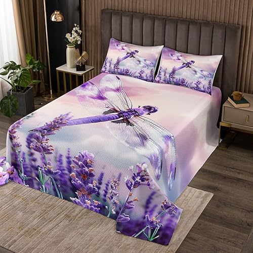 Miniatura 7 de Manfei Colcha acolchada de rana verde para niños, tamaño King, colcha acolchada con flores de acuarela con 2 fundas de almohada, juego de colcha con