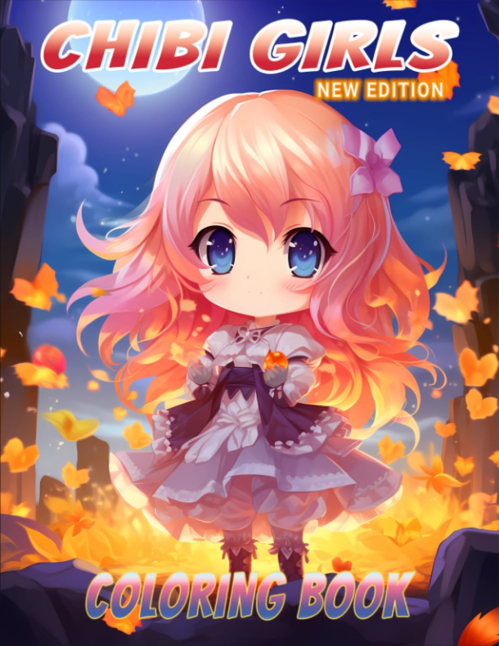 Chibi Girls Coloring Book: Girls Edition - 50 Beautiful Designs. (Anime Coloring Book)