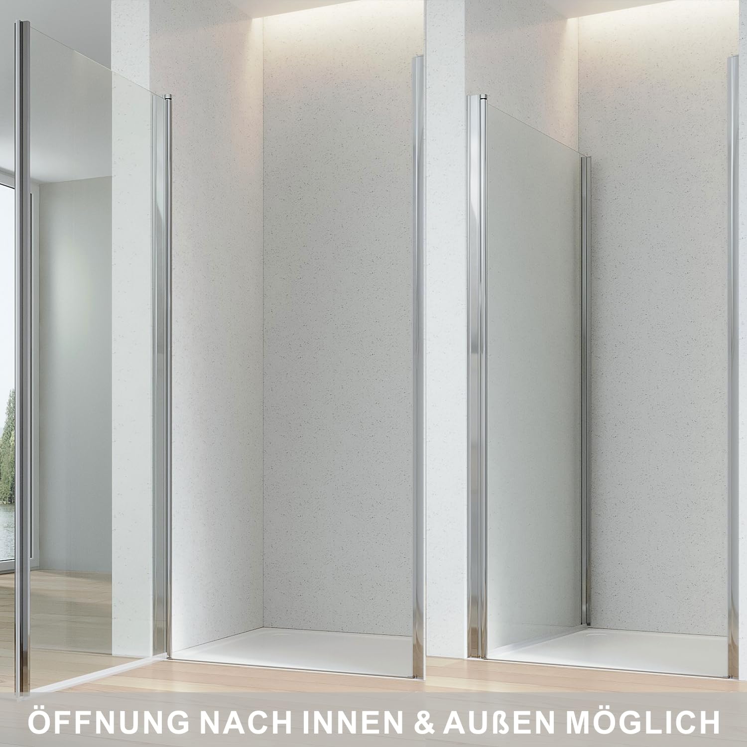 Duschtür Glas 85 cm Pendeltür Dusche Nischentür rahmenlos