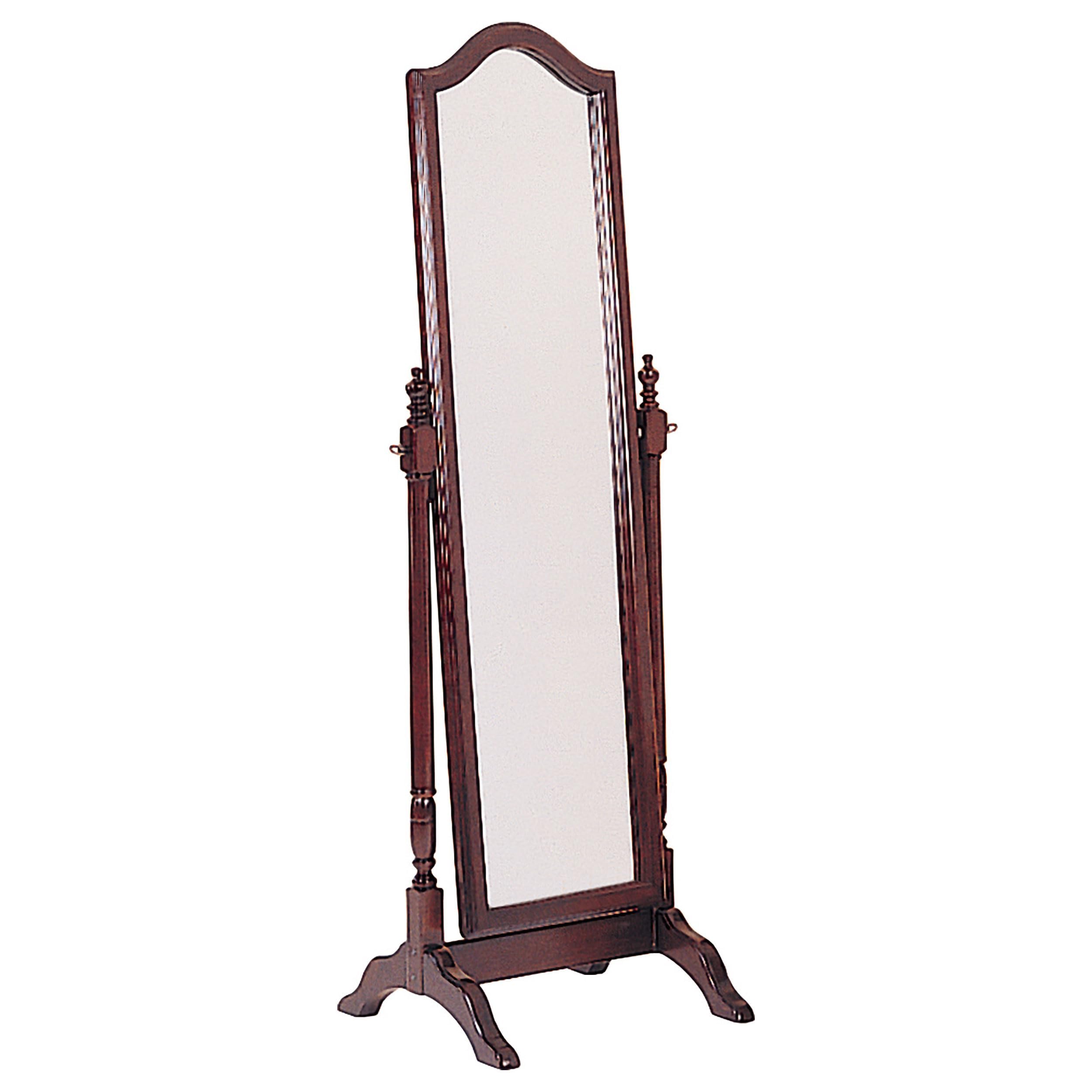 BOWERY HILL 65" Traditional Wood Arched Top Cheval Mirror with Bonnet Top, Adjustable Tilt, Timeless Aesthetic, Incredible Quality, in Merlot Finish