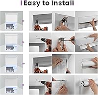 Vista 8 de Custom Motorized Zebra Blinds for Window: Astomi Cordless Roller Shade with Remote Control, Smart Blinds Works with Google Home, Alexa, Size W