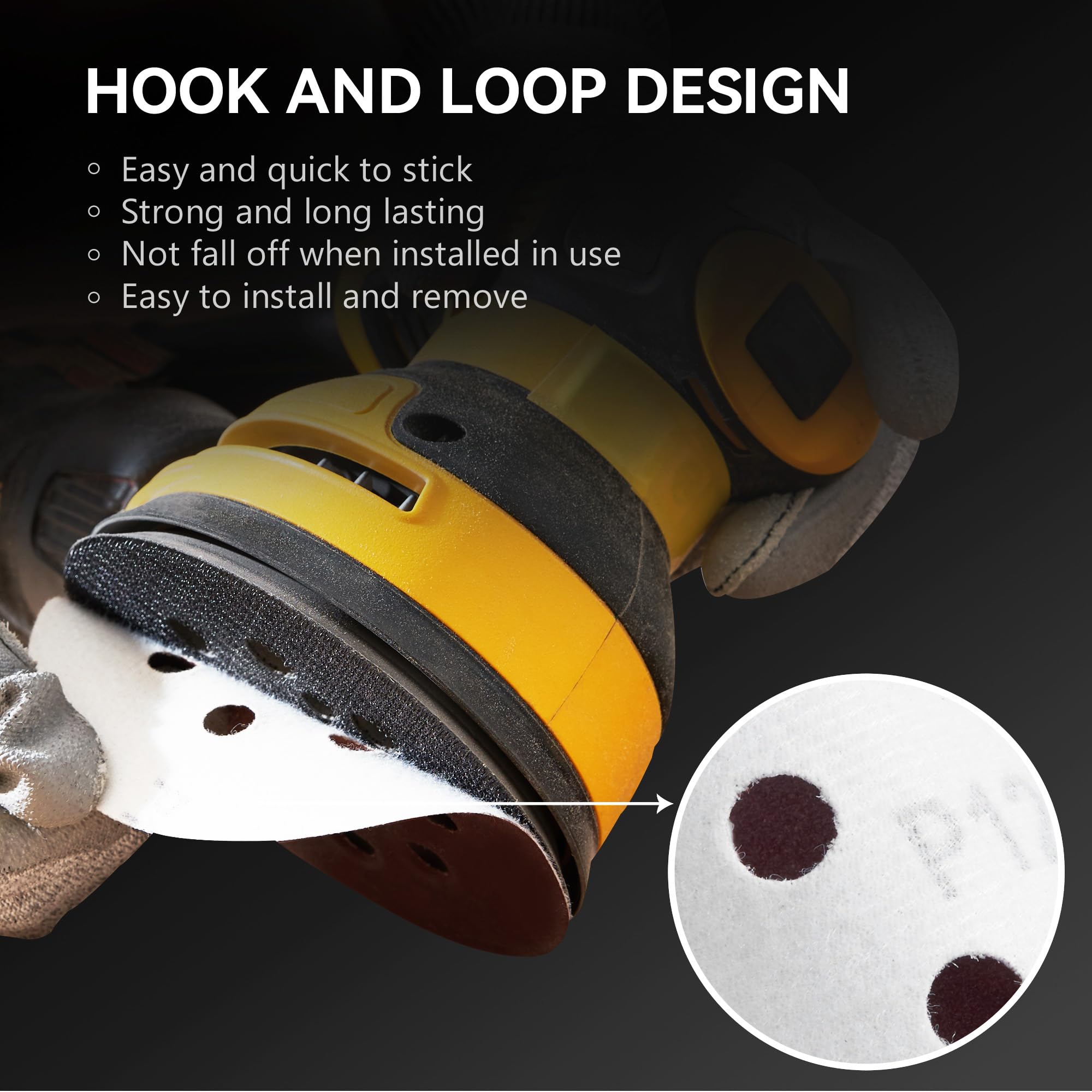 SATC Sanding Discs 100 Grit 72PCS Orbital Sander Discs 125mm Hook and Loop Round Orbital Sander Pads for Sanding - Image 3