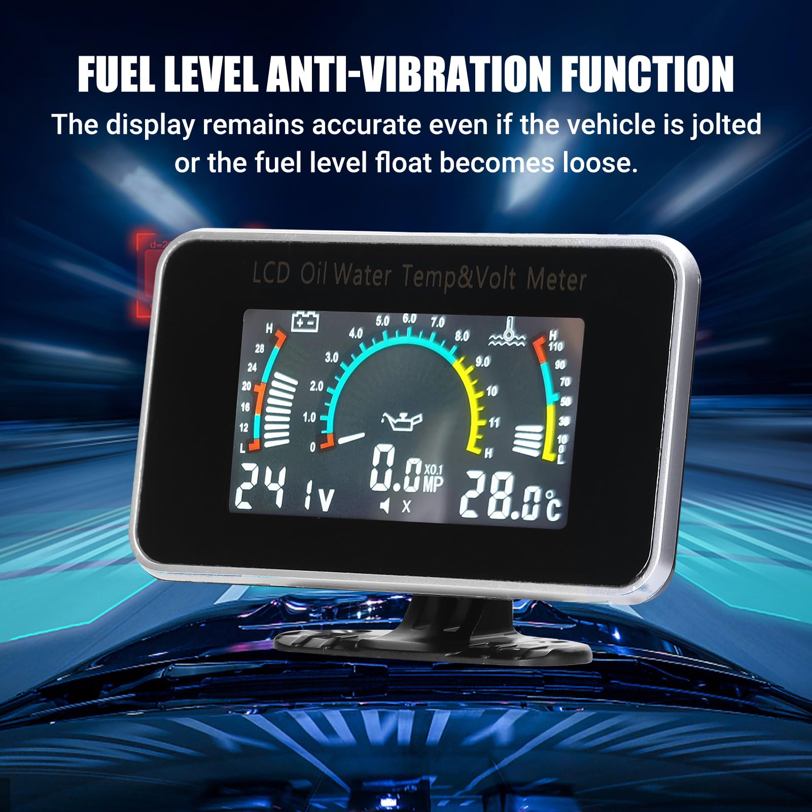 3 su 1 multifunzione auto LCD Digital Display Display Olio Pressione Acqua Temperatura Voltmetro Strumento a scopo universale 9-36 V per auto, camion, o SUV