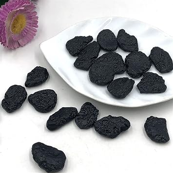 100g Bulk Natural Tektite Stone Black Meteorite Specimen Crystal Gemstone Pendant Making Home Decor Home Collections