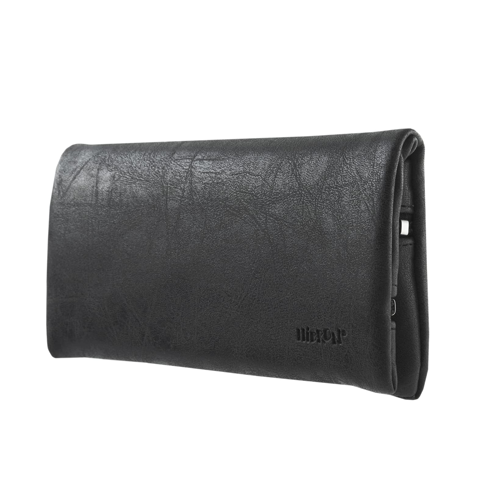 HIBRON Porta tabacco Borsello in vera pelle (58105 Nero)