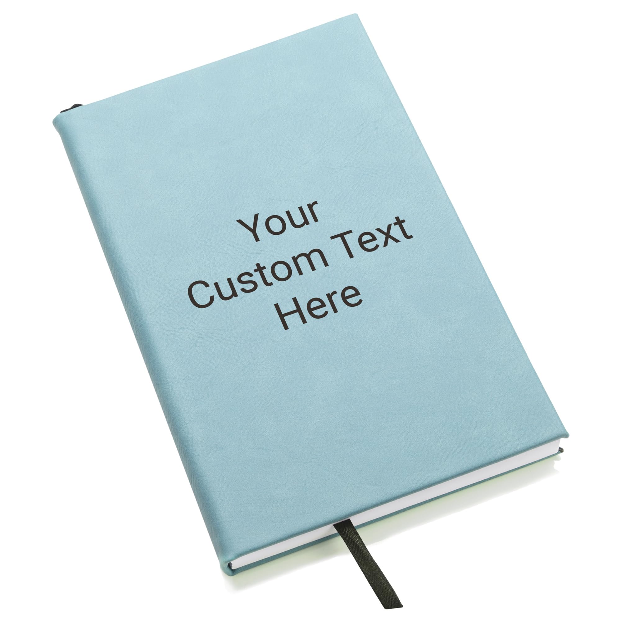 Lifetime Creations Customized Create Your Own Notebook Journal (Turquoise) - Personalized Hardcover Vegan Leather Journaling Notebooks, Business Gift