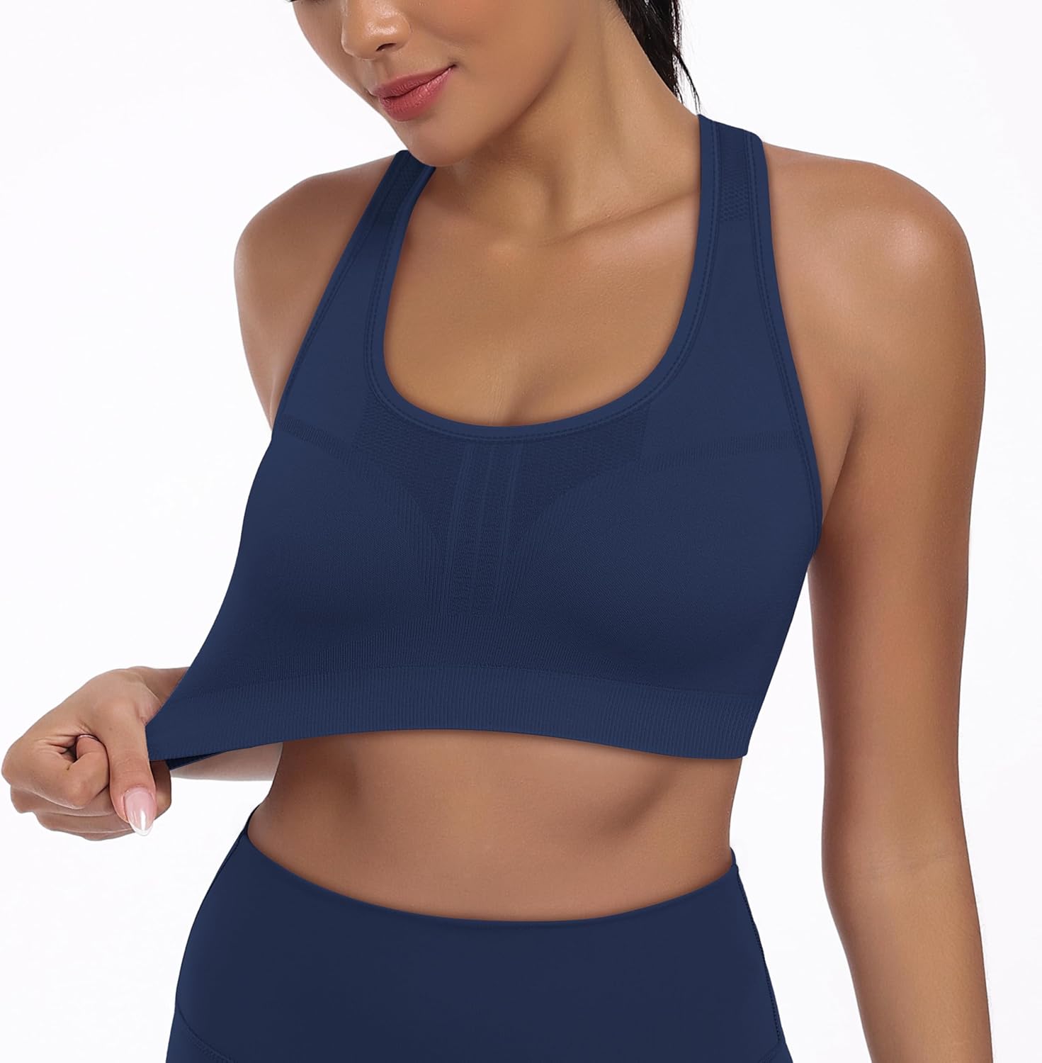 3-Pack High Impact Racerback Sports Bras for Women - Padded Wirefree Workout Bra for Fitness Gym Yoga - Image 7