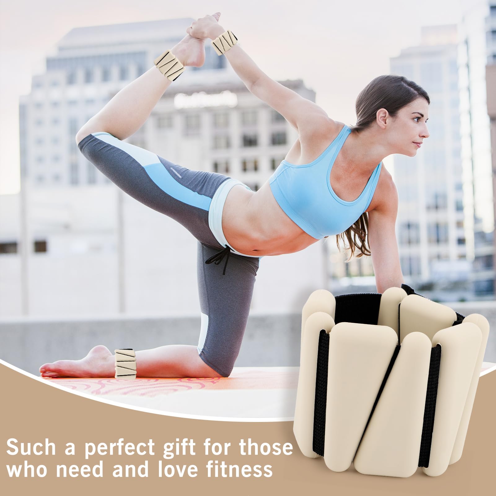 2 Poids De Poignet/cheville Réglables 2 Lb - En Silicone, Pour Jogging, Yoga, Fitness