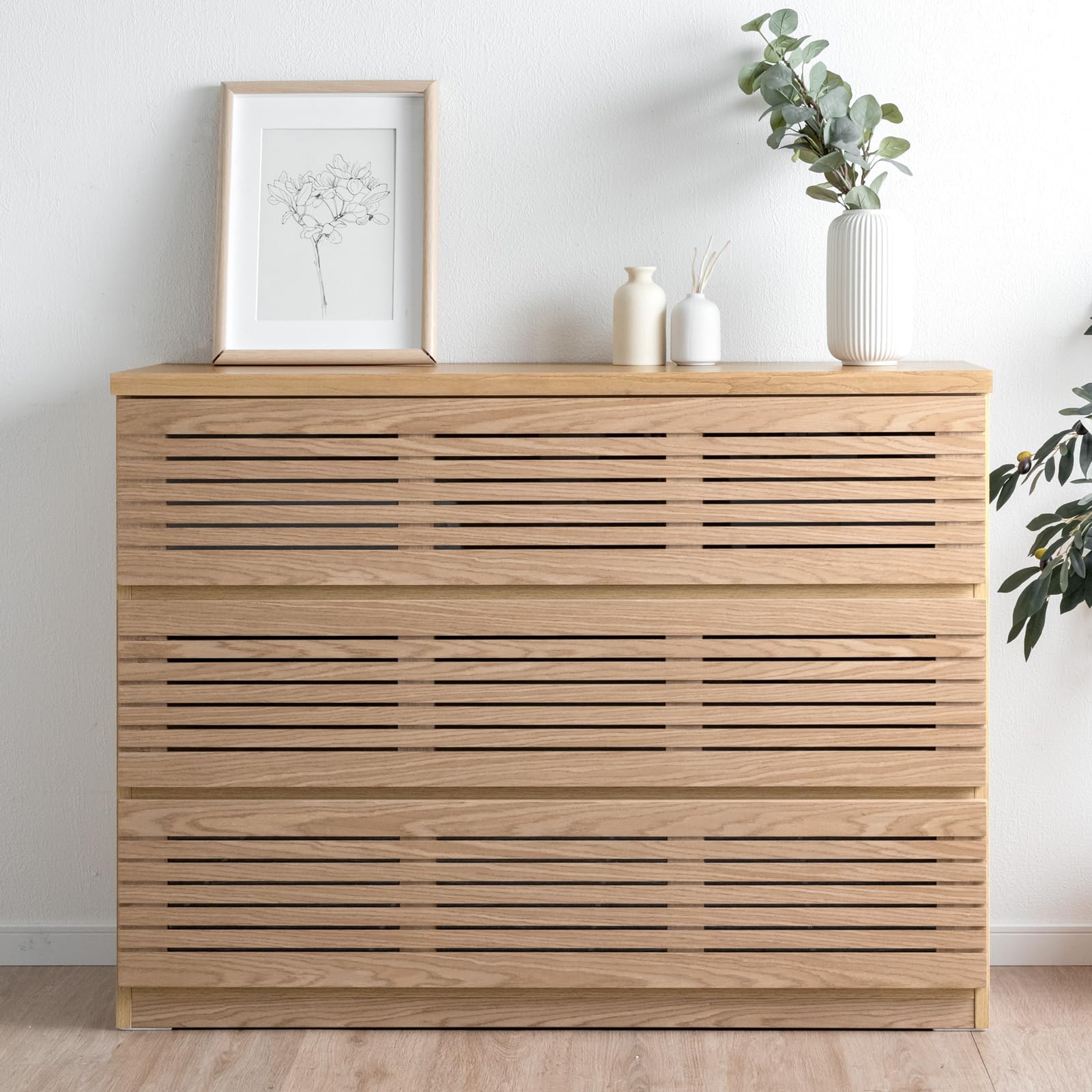 Amazon｜タンスのゲン ローチェスト 完成品 幅120cm 天然木 