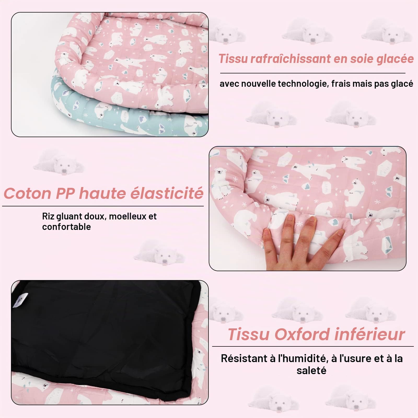 Gukasxi Tapis Rafraichissant Lit pour Chat Petit Chien, Tapis de Glace Auto-refroidissant Non Toxique Résistant pour Animaux de Compagnie, Chat, Hamster, Chinchilla, Cochon d'Inde