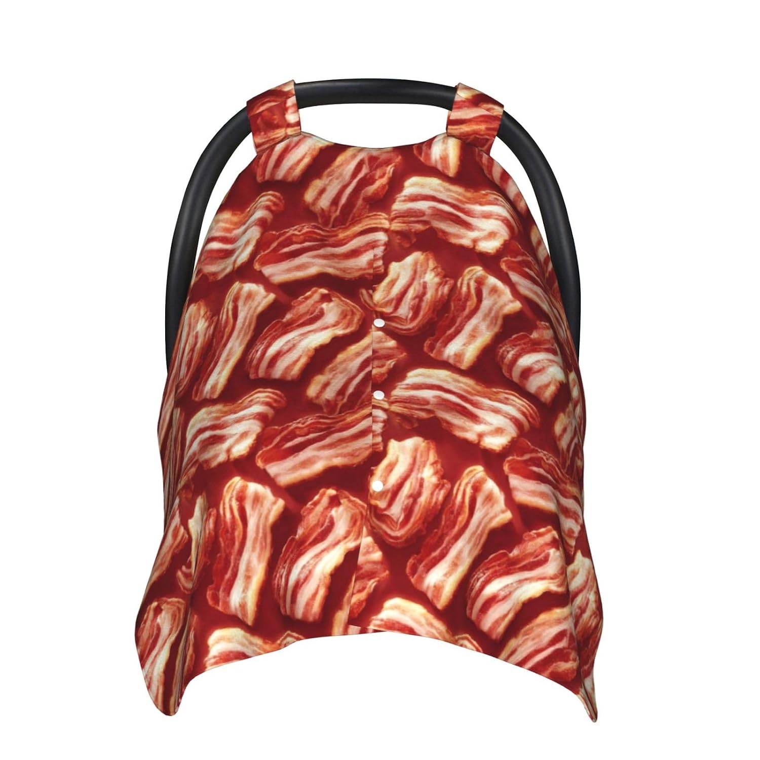 Realistic Striped Bacon Print Baby Car Seat Covers, Cute Nursing Cover Breastfeeding Cover, Breathable Stroller Covers, Multi-use Infant Carseat Canopy, Baby Boys Girls Newborn Essentials