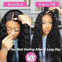 Vista 6 de Peluca de cabello humano con encaje frontal de onda profunda, precortada en 3 segundos, precortada en 3 segundos, precortada, con encaje frontal, 24