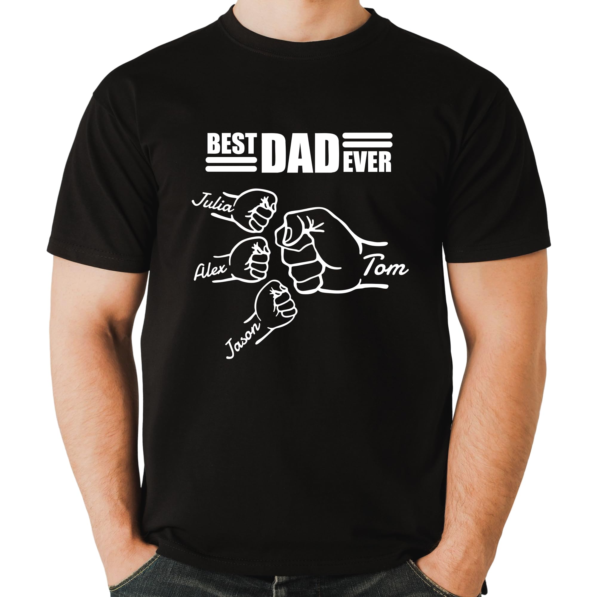 Easycosy Fathers Day Dad Gifts Personalised T Shirts Custom Shirt Fathers Day Dad Tshirt Personalised Anniversary Birthday Gifts for Grandad Husband from Daughter Son