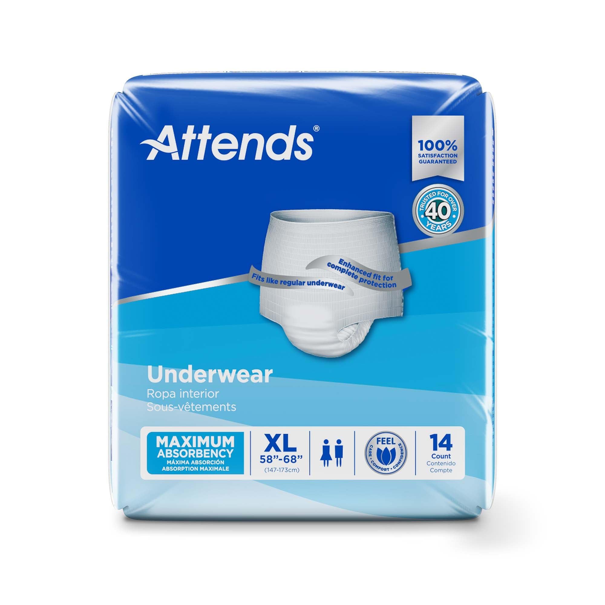 Attends Underwear Extra Absorbency, X-Large - 14 count by Attends