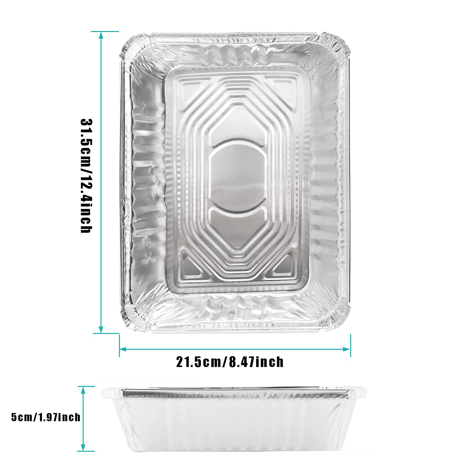 Lot De 10 Barquettes Jetables En Aluminium Pour Barbecue Et Four - Plateau 33,5x22,7 Cm, Résistant à Haute Température