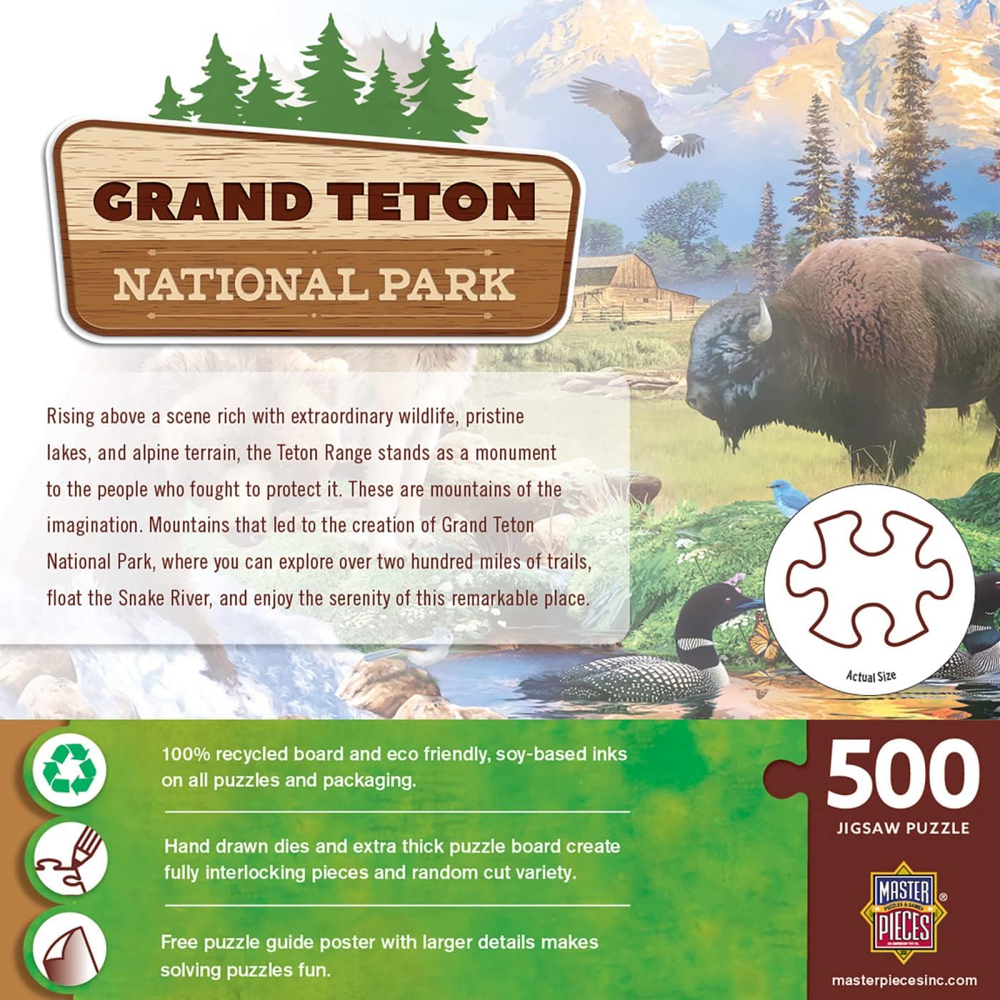 MasterPieces 500 Pieces Jigsaw Puzzle for Adults, Family, Or Youth - Grand Teton National Park - 15"x21"