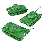 TimMee Toy Tanks for Plastic Army Men - Green WW2 3pc - Made in USA