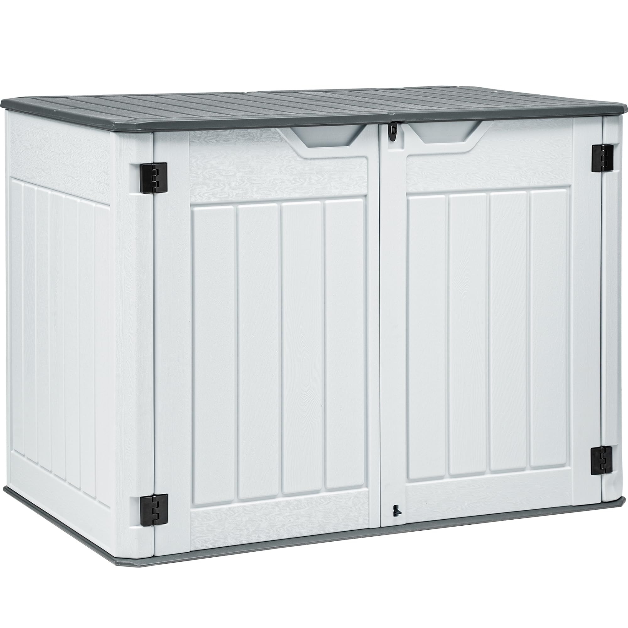Photo 1 of ***MISSING PARTS-ONLY***YITAHOME Large Outdoor Horizontal Storage Shed, 47 cu ft Resin Tool Shed w/o Shelf, Outdoor Waterproof Storage with Floor for Trash Cans, Garden Tools, Lawn Mower, Lockable, 4.5x2.8x3.9 ft, Light Gray