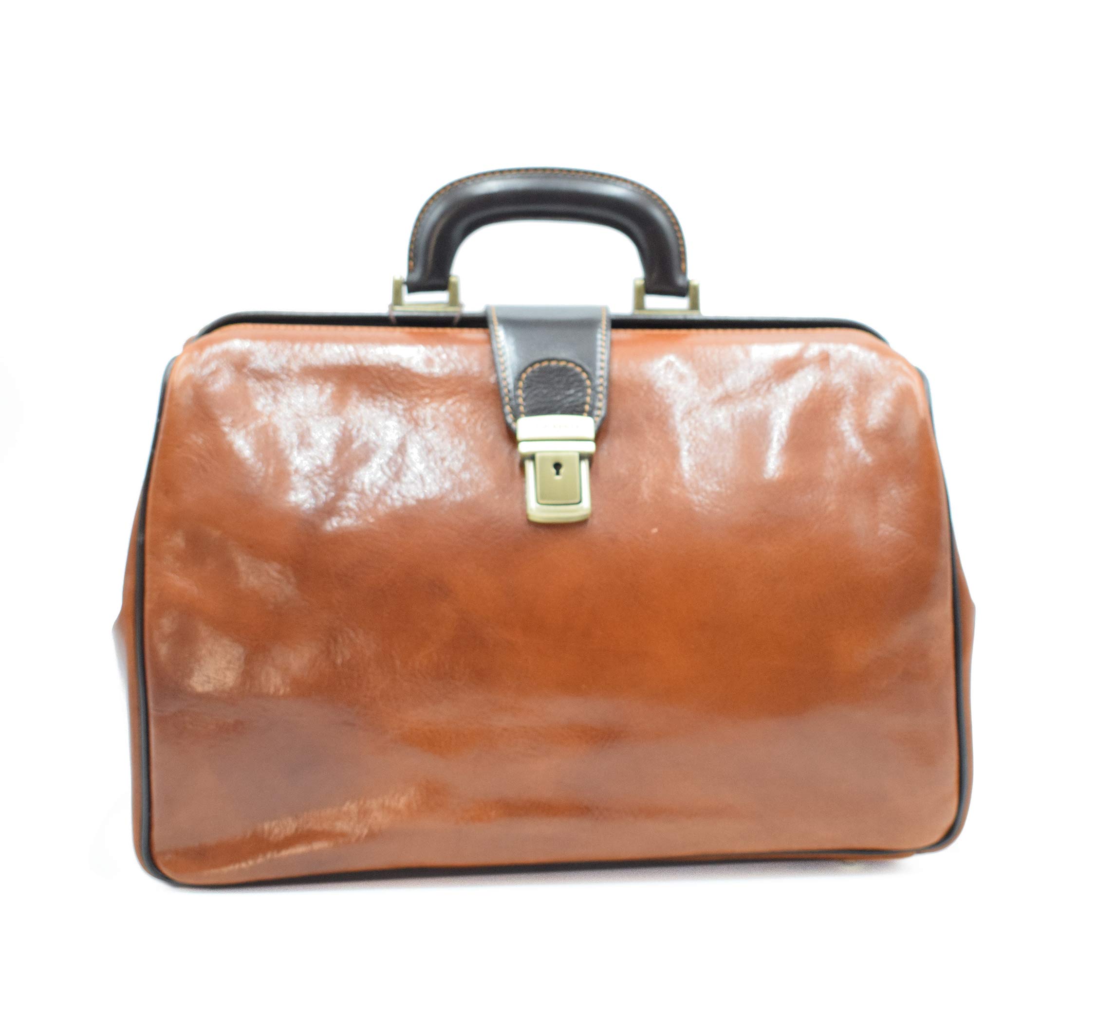 D&D - Sacoches médicaux en cuir véritable anglais Man – D&D0203 Bicolor – Fabriqué en Italie