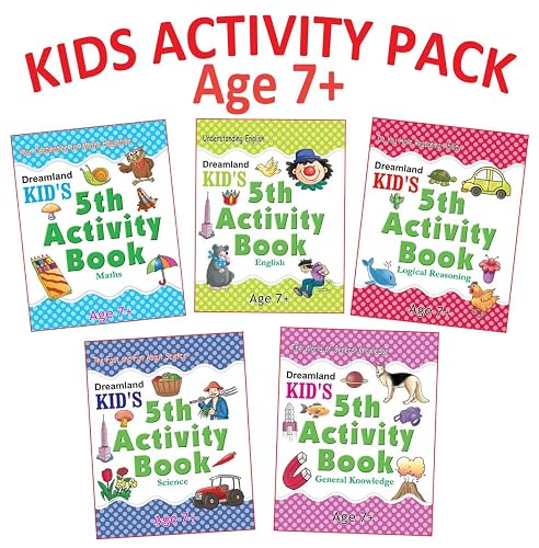 Kid's 5th Activity Five Books Pack for Children Age 7+ With Fun Learning Activities for Kids- English, Maths, Logical Reasoning, Science, General Knowledge
