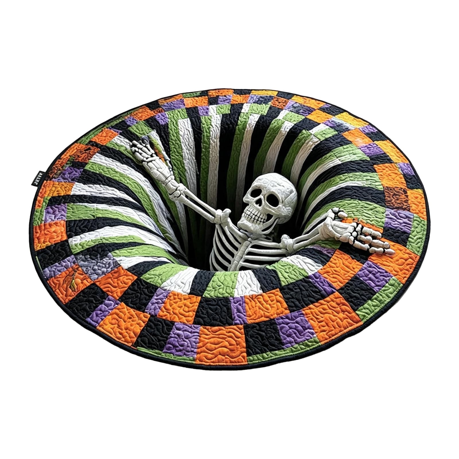 3D Halloween Rug Skeleton Bottomless Illusion