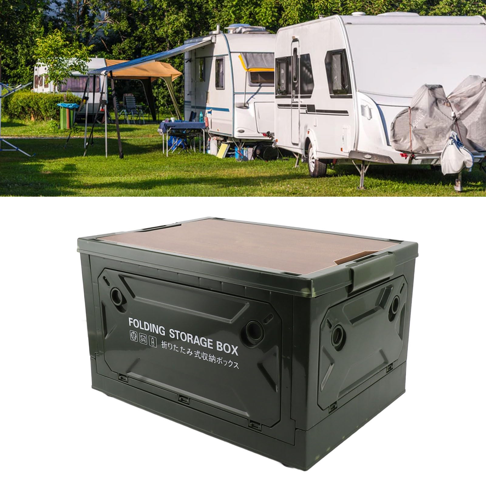 Caja de Almacenamiento Plegable para Camping, Contenedores Plegables Impermeables y Duraderos para Coche Al Aire Libre, Capacidad de Carga de 100 Kg, Contenedores de Almacenamiento Plegables