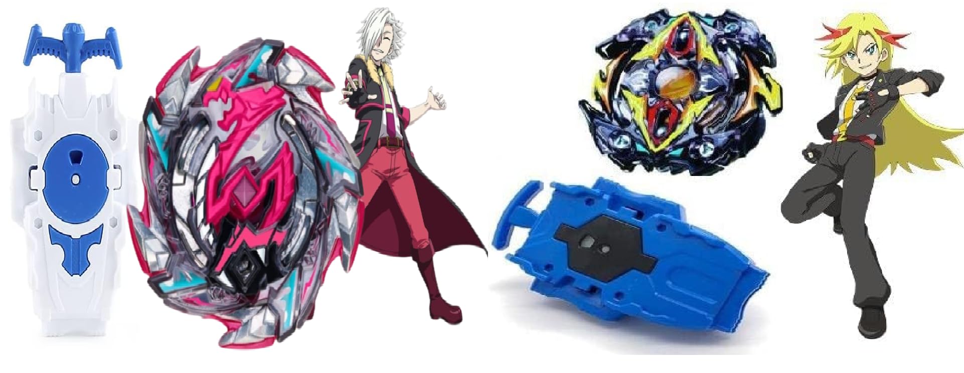 Combo B-59 Zilion I.W. Zeeus and B113 Hell Salamaander Burst Battle Bey with String Launcher