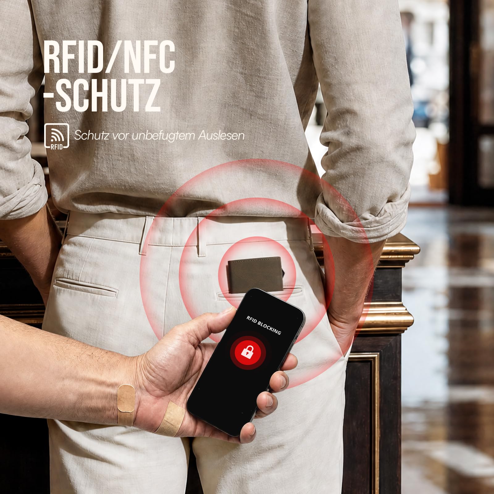 YESIIW Geldbörse Herren Slim RFID Blocking Kartenetui mit Münzfach - Schlankes Portmonee Herren mit Pop-Up Card Holder für 7–9 Karten & 2 Ausweis - Slim Wallet Geschenk für Weihnachten Geburtstag