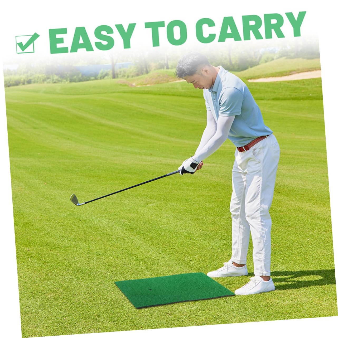 KICHOUSE 2pcs Golf Hitting Mat Indoor Golf Mats Realistic Turf for Home Practice