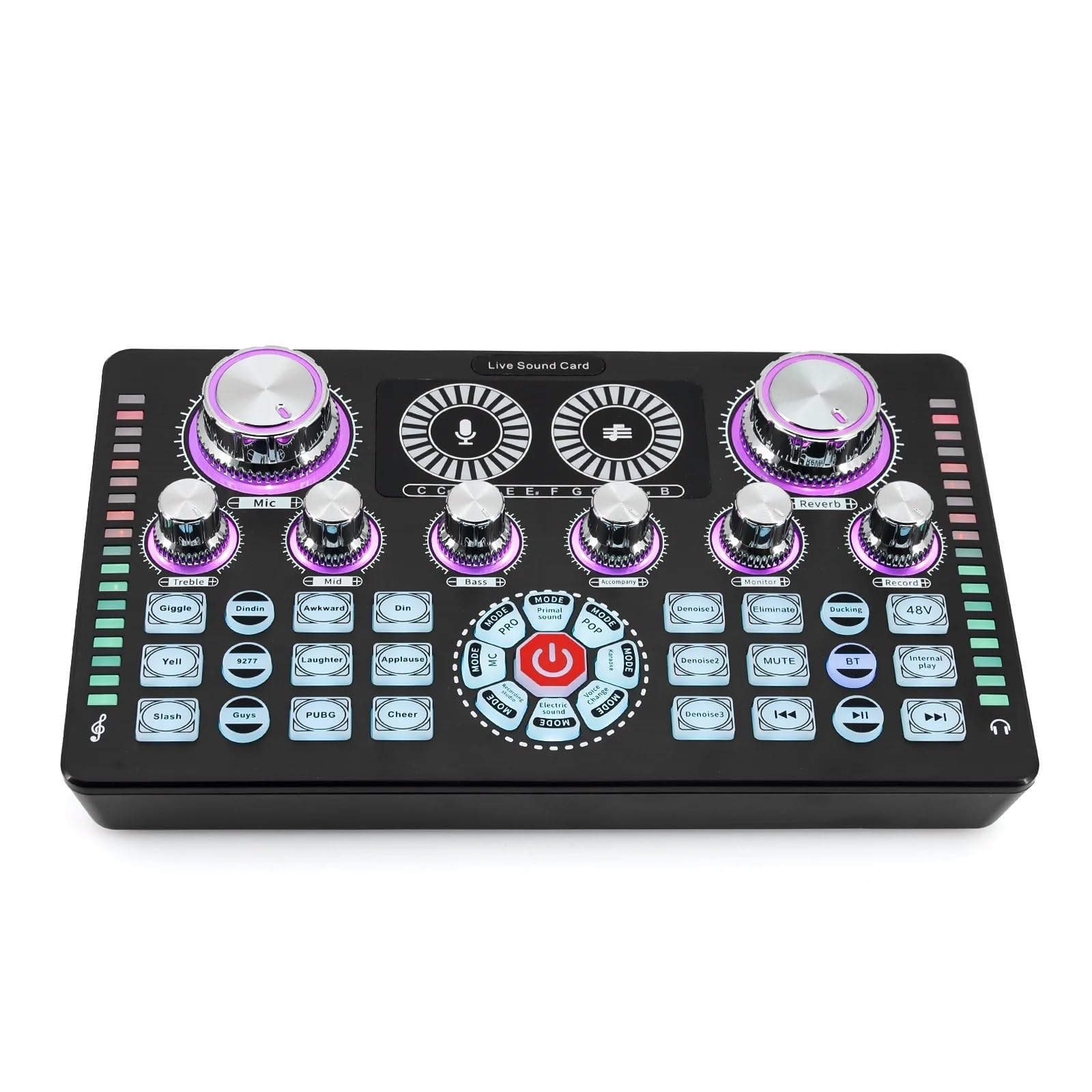 Controlador DJ Equipo de Podcast con tarjeta de sonido en vivo de 48V, micrófono compatible con, mezclador de Audio, cambiador de voz for transmisión en vivo