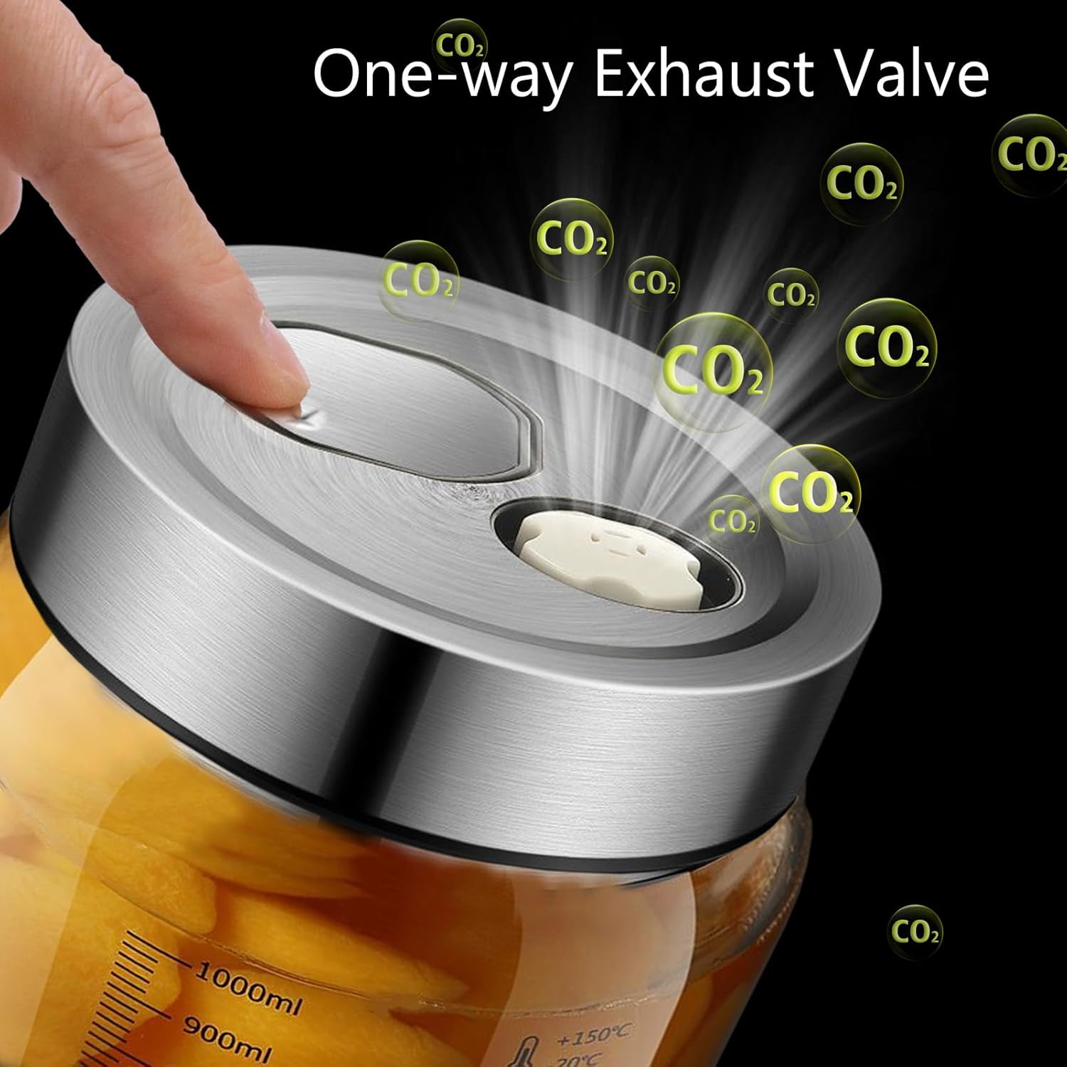 Fermentation Mason Jar, 3L Glass Pickle Jar for Fermenting, Glass Canister for Food,Kitchen Container for pickle, flour, Cookie, Candy, Loose Tea (100oz)