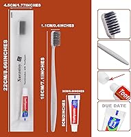 Vista 4 de Cepillos de dientes desechables con pasta de dientes, paquete de 30 cepillos de dientes desechables de albaricoque envueltos individualmente a