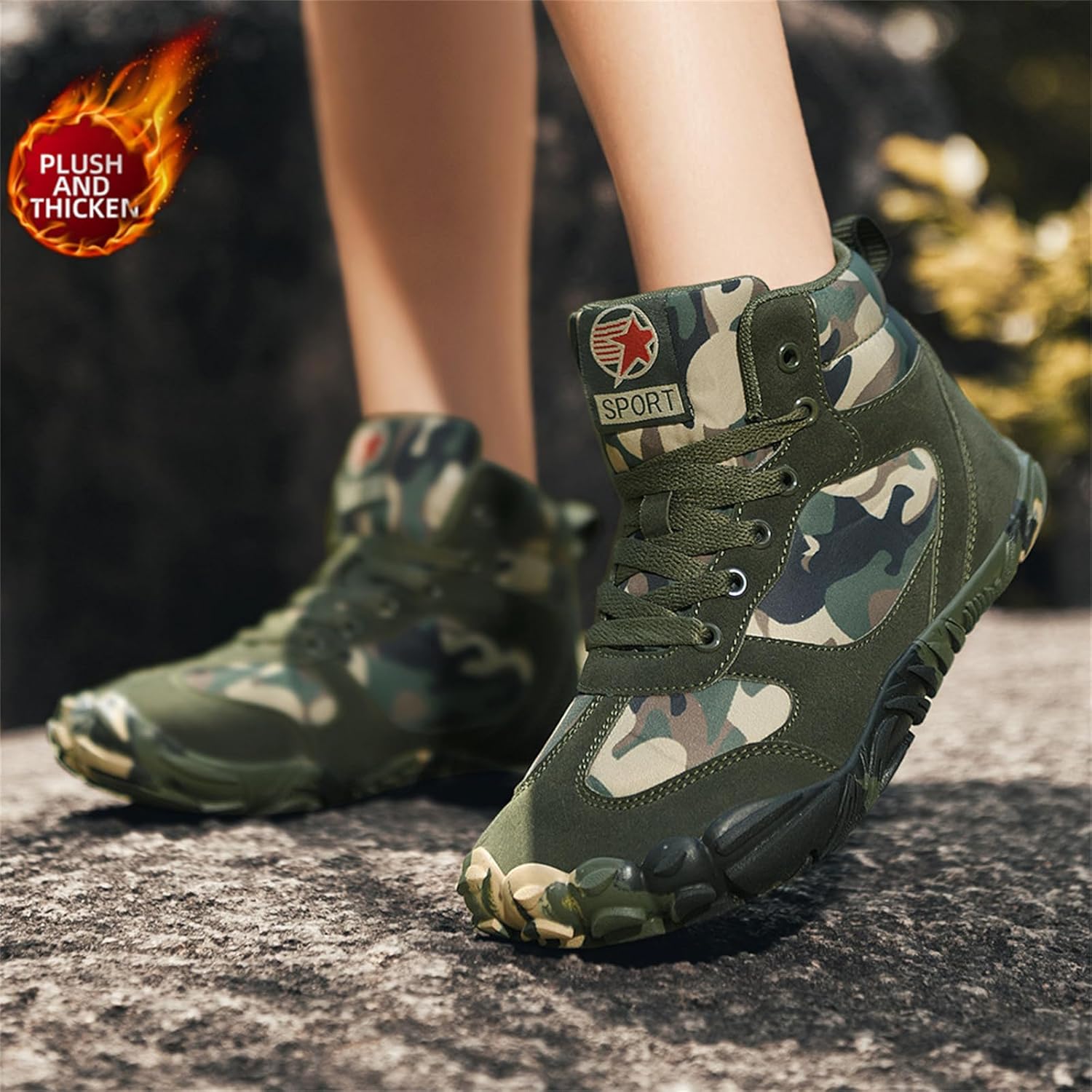 Waterproof Winter Barefoot Shoes, Walking Hiking Boots for Women Men Trail Running Healthy Non-Slip