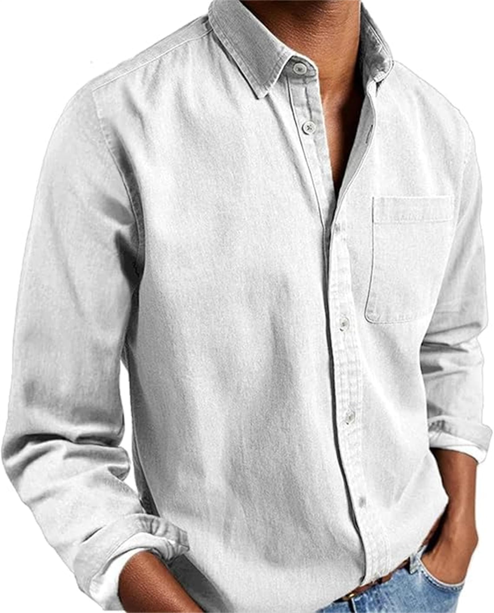 Camisas Ffmani para hombre, con botones, ropa de moda, camisas casuales elegantes para hombre, camisas con bolsillo en el pecho