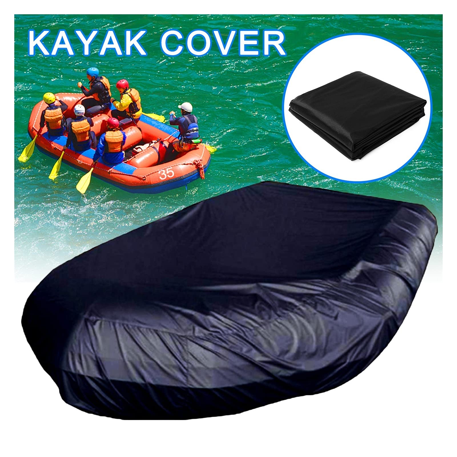 Coperture per Barca Copertura Protettiva per Kayak Anti-ultravioletto Anti-ultravioletto in Fibra di Poliestere Resistente 210D (Color : Black 420x94x46cm)