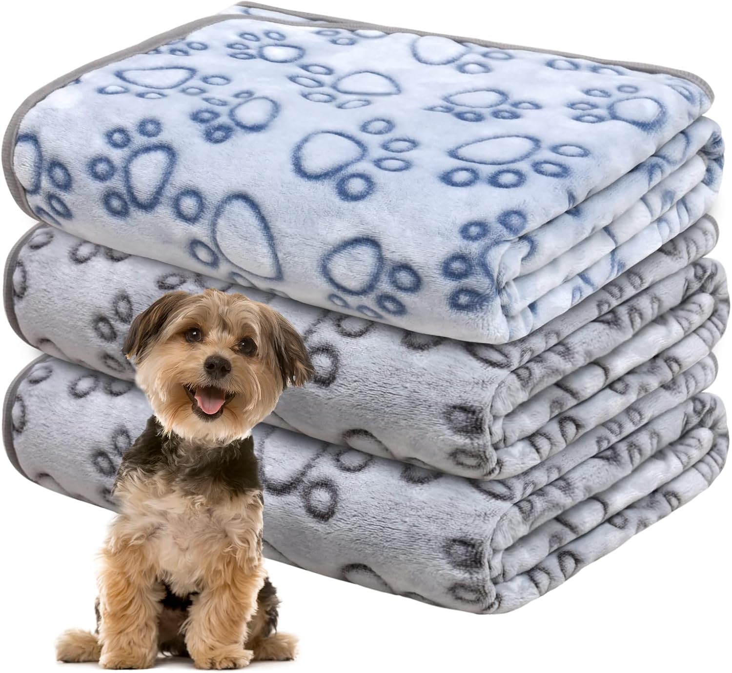 1 Pack 3 Dog Blankets for Small Dogs, Soft Fleece Dog