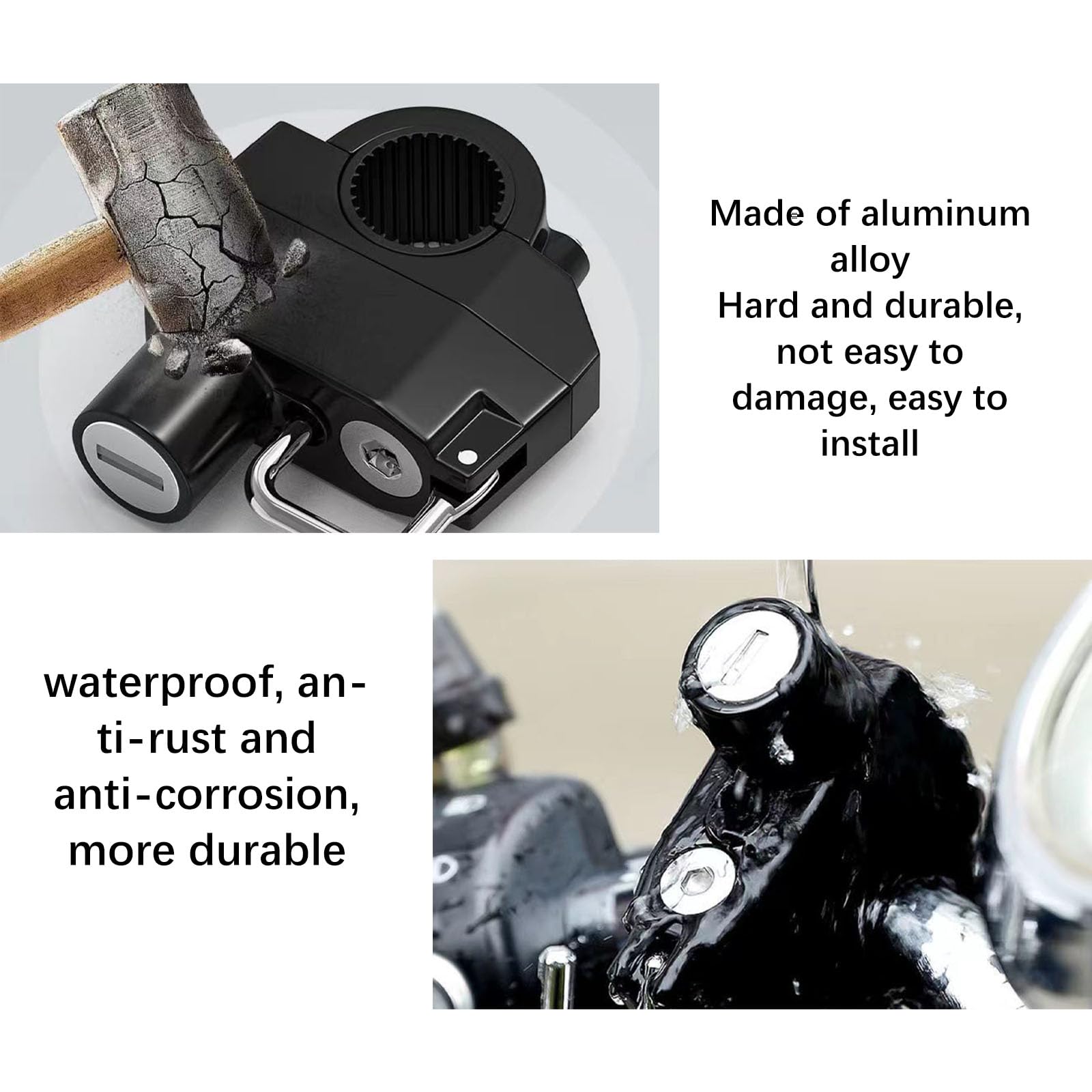 Lucchetto Per Casco Moto - Antifurto Con Serratura Per Casco Da Motociclo, Scooter E Bici - Foto 6