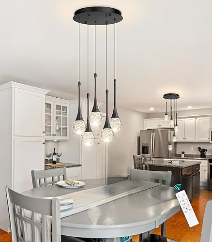 Miniatura 31 de 16 Luces Moderna Lámpara de Techo de Cristal con Diseño Glam para Techos Altos, Lámpara Colgante LED Regulable para Escalera, Vestíbulo, Entrada,