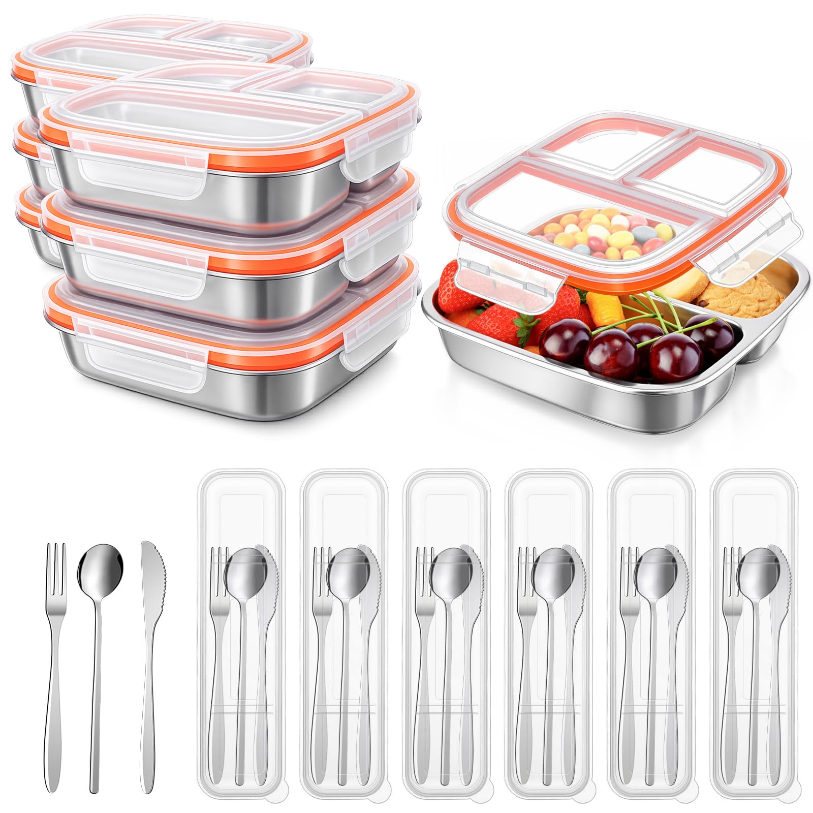 Photo 1 of Acellegic 36 Pcs Stainless Steel Snack Container Set