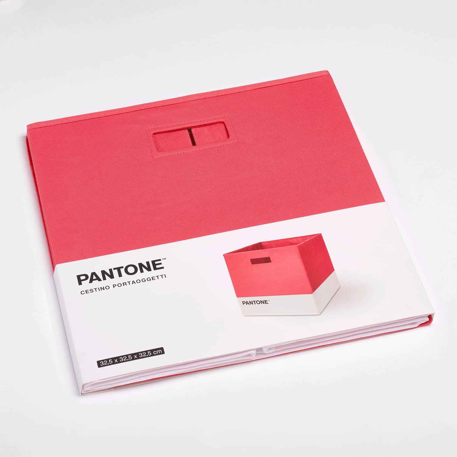 SWEET HOME Pantone™ - Panier de rangement pliable pour vêtements ou jouets - Compatible avec bibliothèques - 32,5 x 32,5 x 32,5 x 32,5 cm - Gris