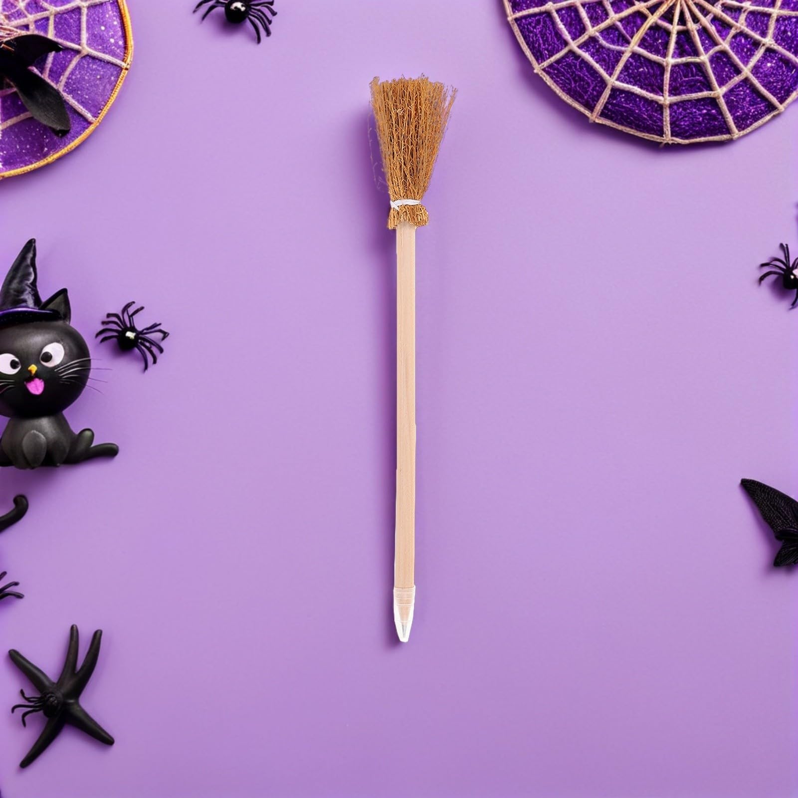 SEWACC 96 Stück Hexenbesen Bleistifte mit Besenstielform Kreative Halloween Schreibwaren für Büro und Dekoration Robust und Vielseitig Einsetzbar
