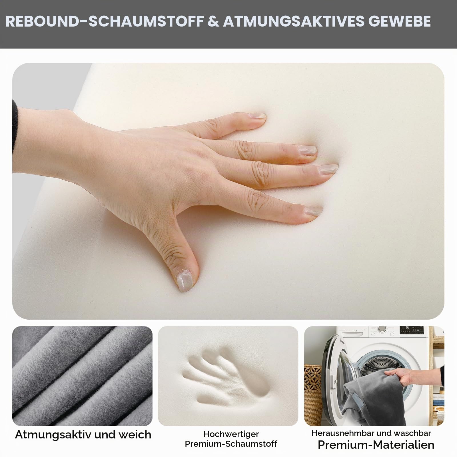 Venenkissen Höhenverstellbar – Orthopädisches Keilkissen zur Knie-Entlastung & Schmerzlinderung nach OP, Förderung der Durchblutung, aus Premium-Schaumstoff Einzelbein (Grau)