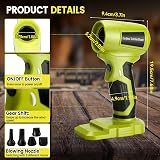 Cordless Leaf Blower for Ryobi 18V, Portable Dust Cleaner Handheld Brushless Blowers 130000 RPM with Adjustable Speed & 5 Nozzles for Patio Room Home Cleaning Camping (No Battery) - 4