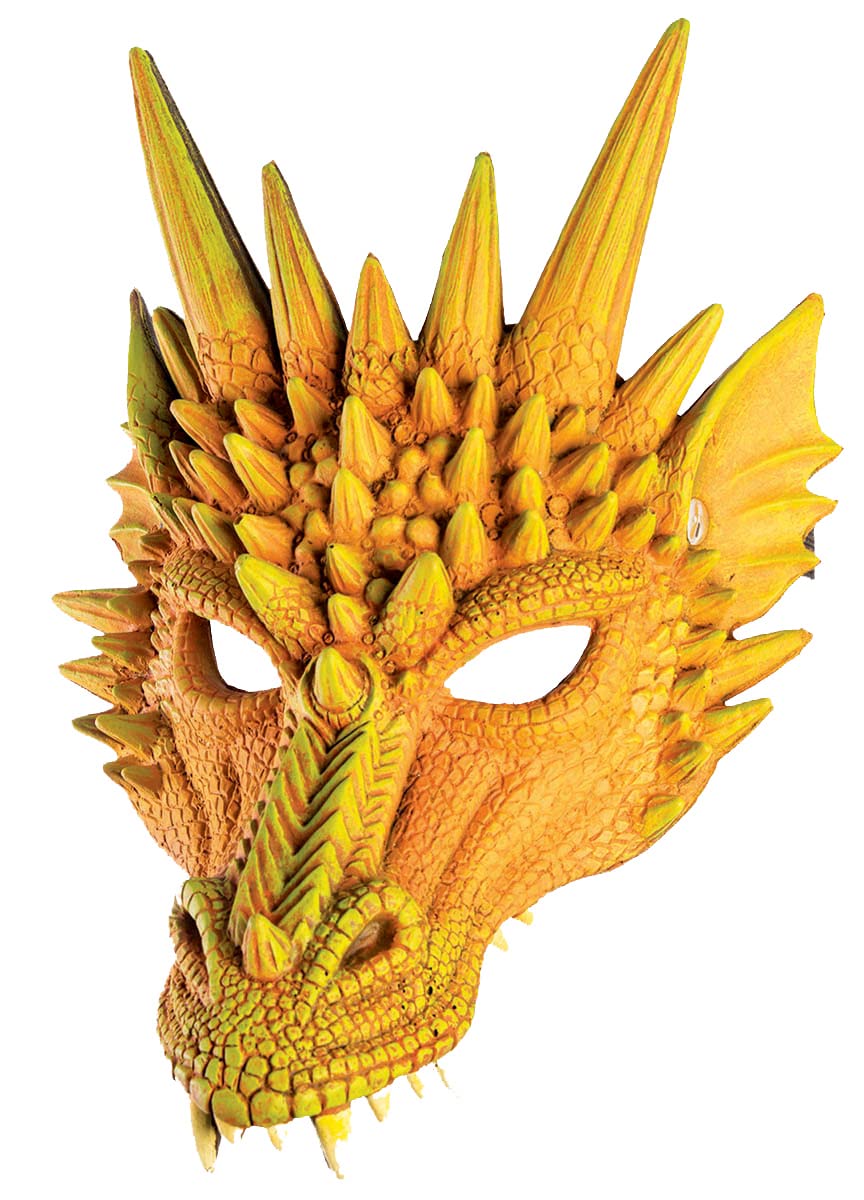RubiesAdult Medieval Fantasy Dragon Half-Mask, Orange, One Size