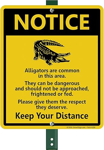 SmartSign Letrero de 12 x 10 pulgadas con estaca de 3 pies, aluminio laminado a prueba de óxido laminado de 40 mil, negro y amarillo, fabricado en