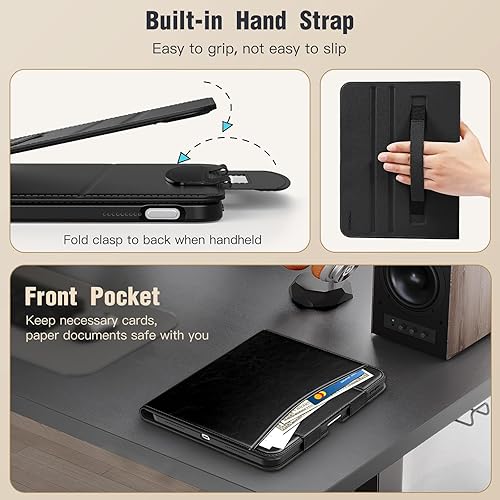 Miniatura 7 de MoKo Funda para iPad de 10.9 pulgadas 2022 con soporte para lápices, funda para iPad de 10 generación con correa trasera de TPU suave para iPad de